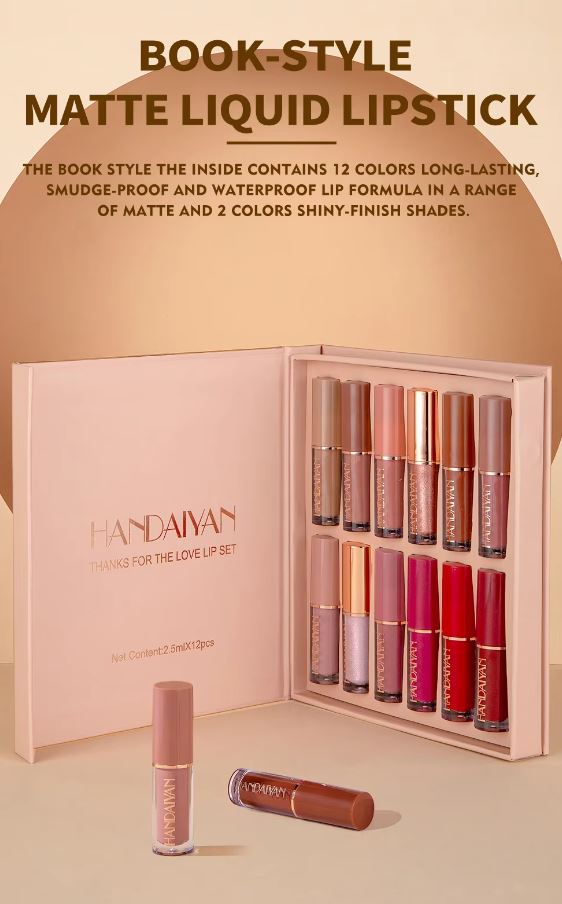 12 Colors Matte Liquid Lipstick Lip Gloss Set 2.5ml*12pcs * پارسل کول کر چک کرے اس کے بعد پیمنٹ ادا کرے