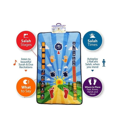 Muslim Children’s Prayer Mat with Speaker Educational Islamic Learning Mat